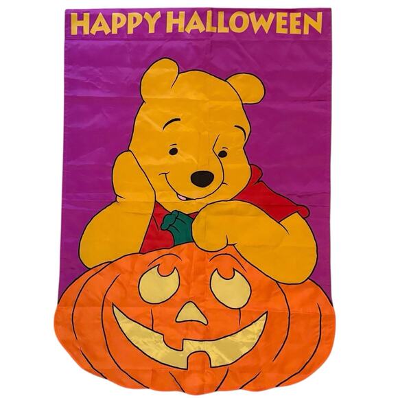 Disney Other - VTG Disney Winnie The Pooh Happy Halloween Meadow Creek Yard Flag Decoration NWT